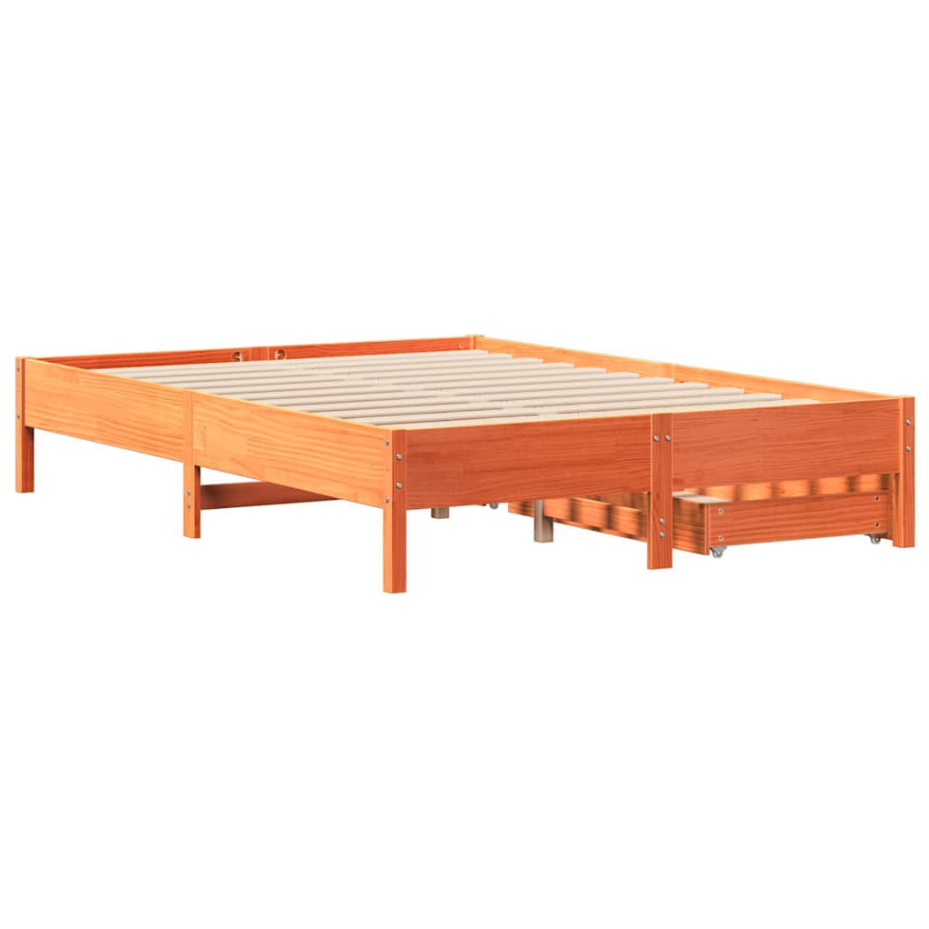 Bedframe zonder matras massief grenenhout wasbruin 150x200 cm is nu te koop bij PeponiXL, paradijselijk wonen!