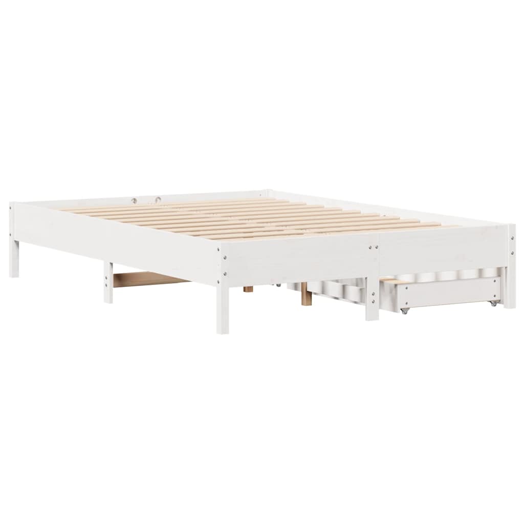 Bedframe zonder matras massief grenenhout wit 140x200 cm is nu te koop bij PeponiXL, paradijselijk wonen!