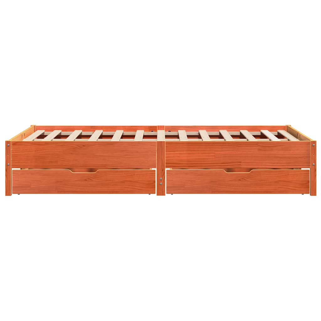 Bedframe zonder matras massief grenenhout wasbruin 140x200 cm is nu te koop bij PeponiXL, paradijselijk wonen!