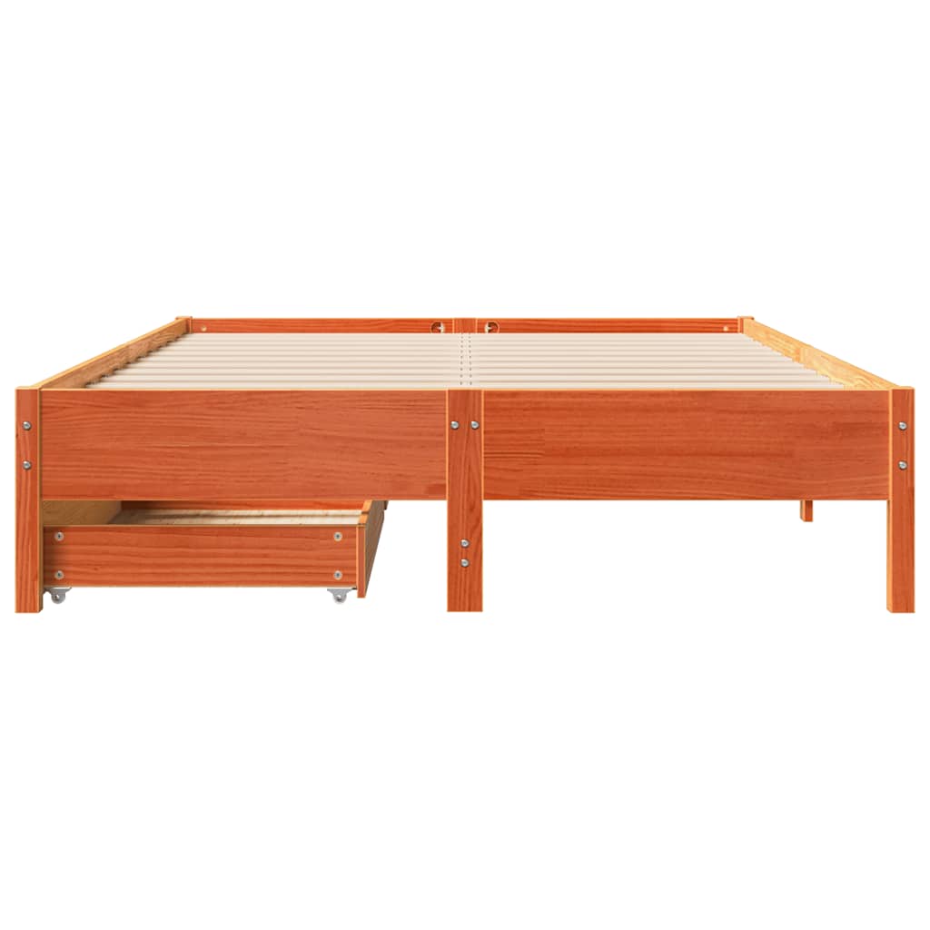 Bedframe zonder matras massief grenenhout wasbruin 120x200 cm is nu te koop bij PeponiXL, paradijselijk wonen!
