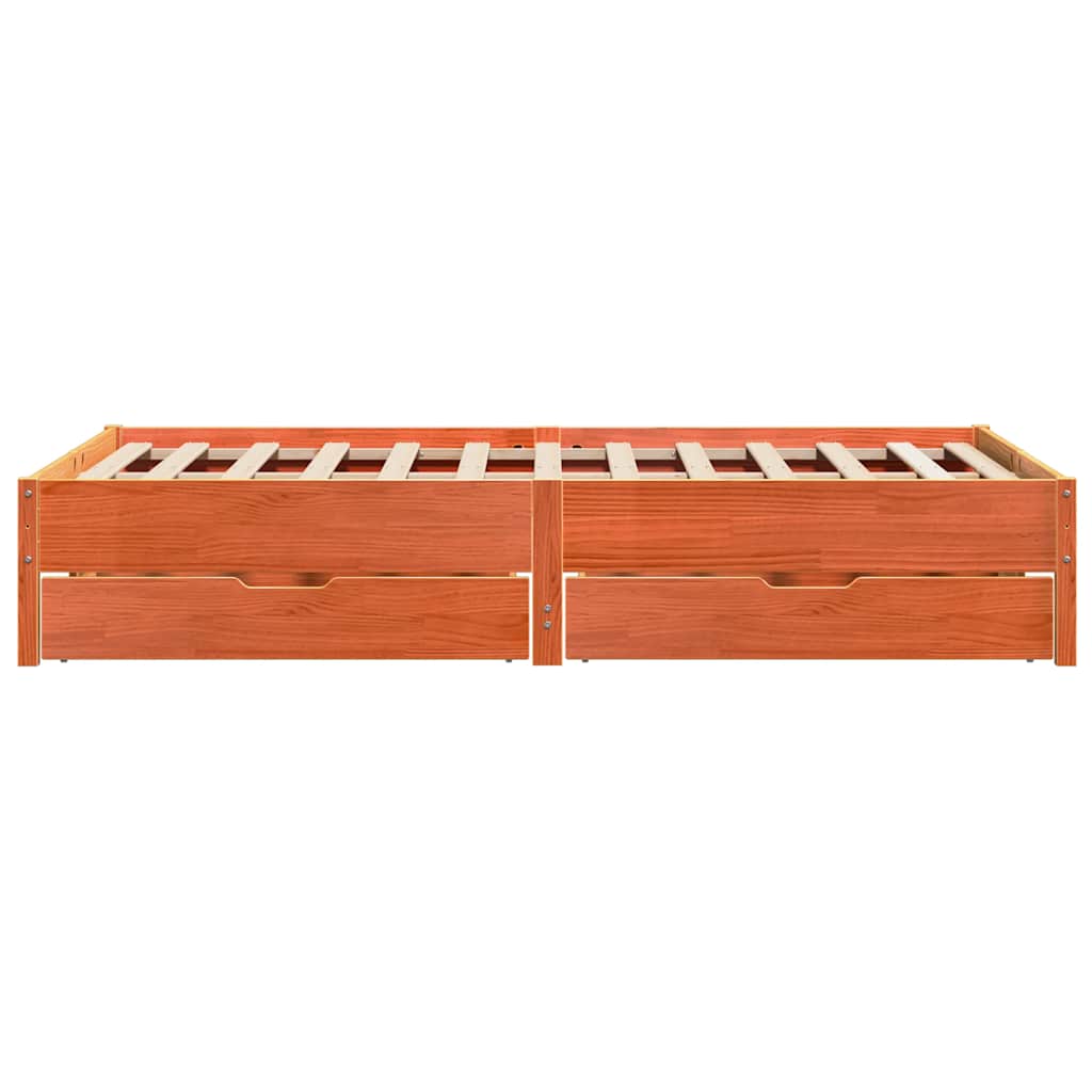 Bedframe zonder matras massief grenenhout wasbruin 120x200 cm is nu te koop bij PeponiXL, paradijselijk wonen!