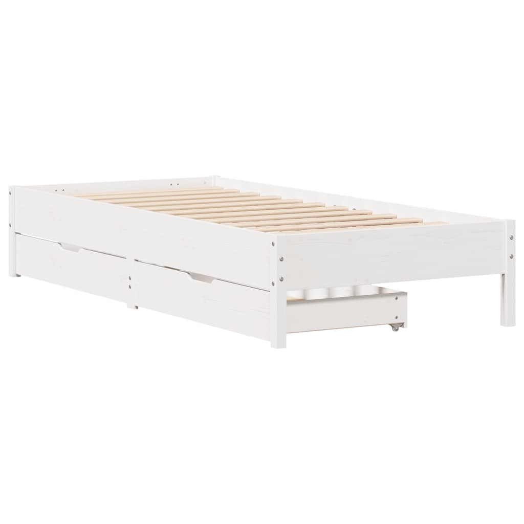Bedframe zonder matras massief grenenhout wit 140x200 cm is nu te koop bij PeponiXL, paradijselijk wonen!
