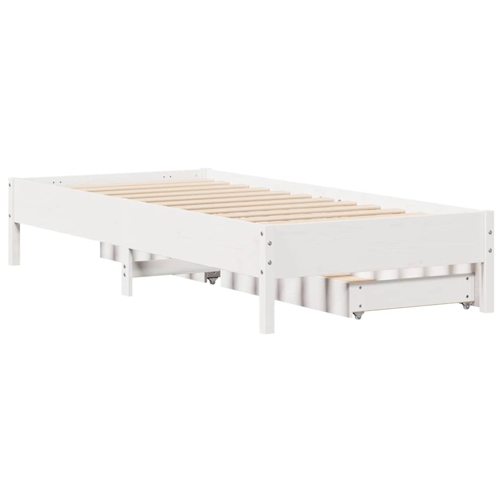 Bedframe zonder matras massief grenenhout wit 140x200 cm is nu te koop bij PeponiXL, paradijselijk wonen!
