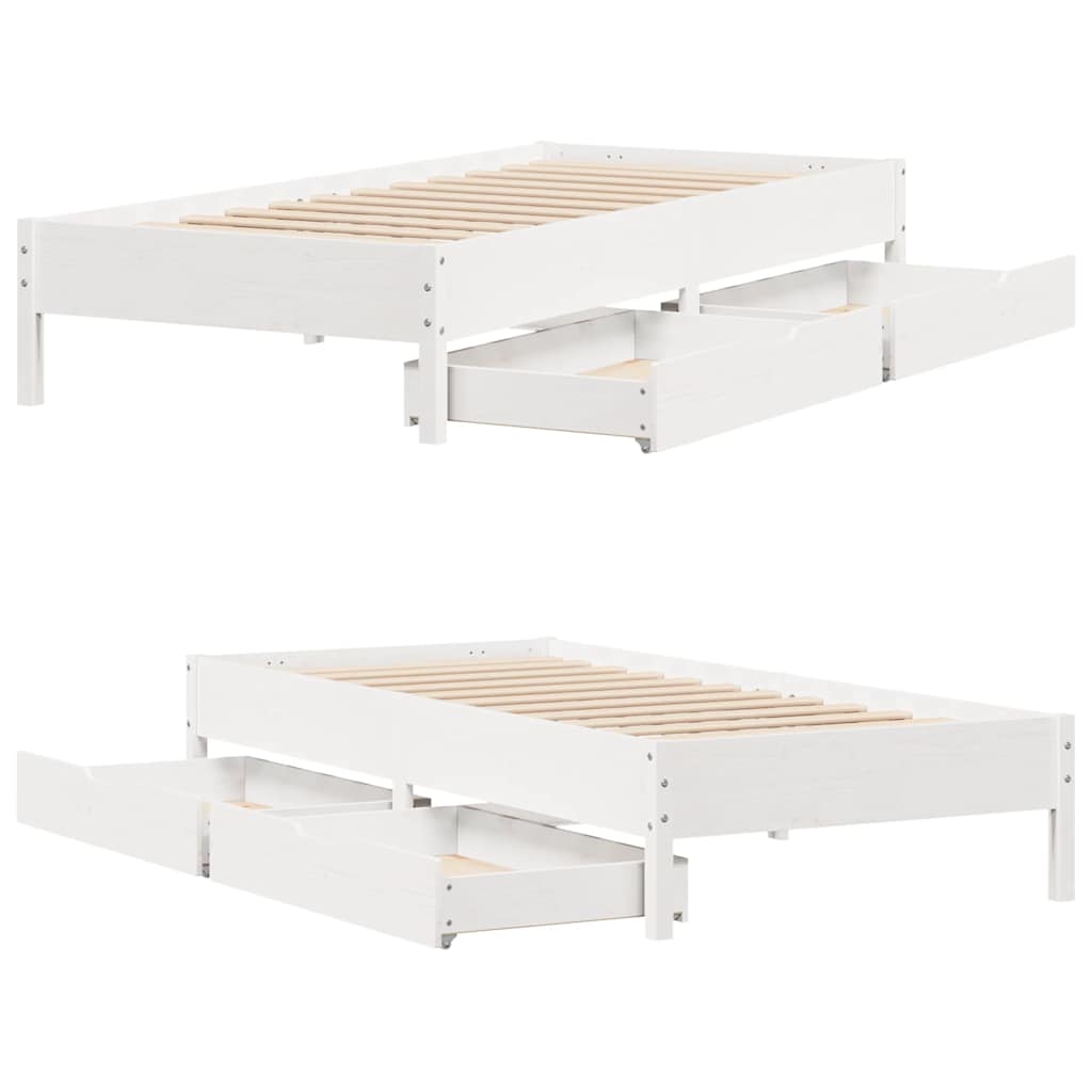 Bedframe zonder matras massief grenenhout wit 140x200 cm is nu te koop bij PeponiXL, paradijselijk wonen!