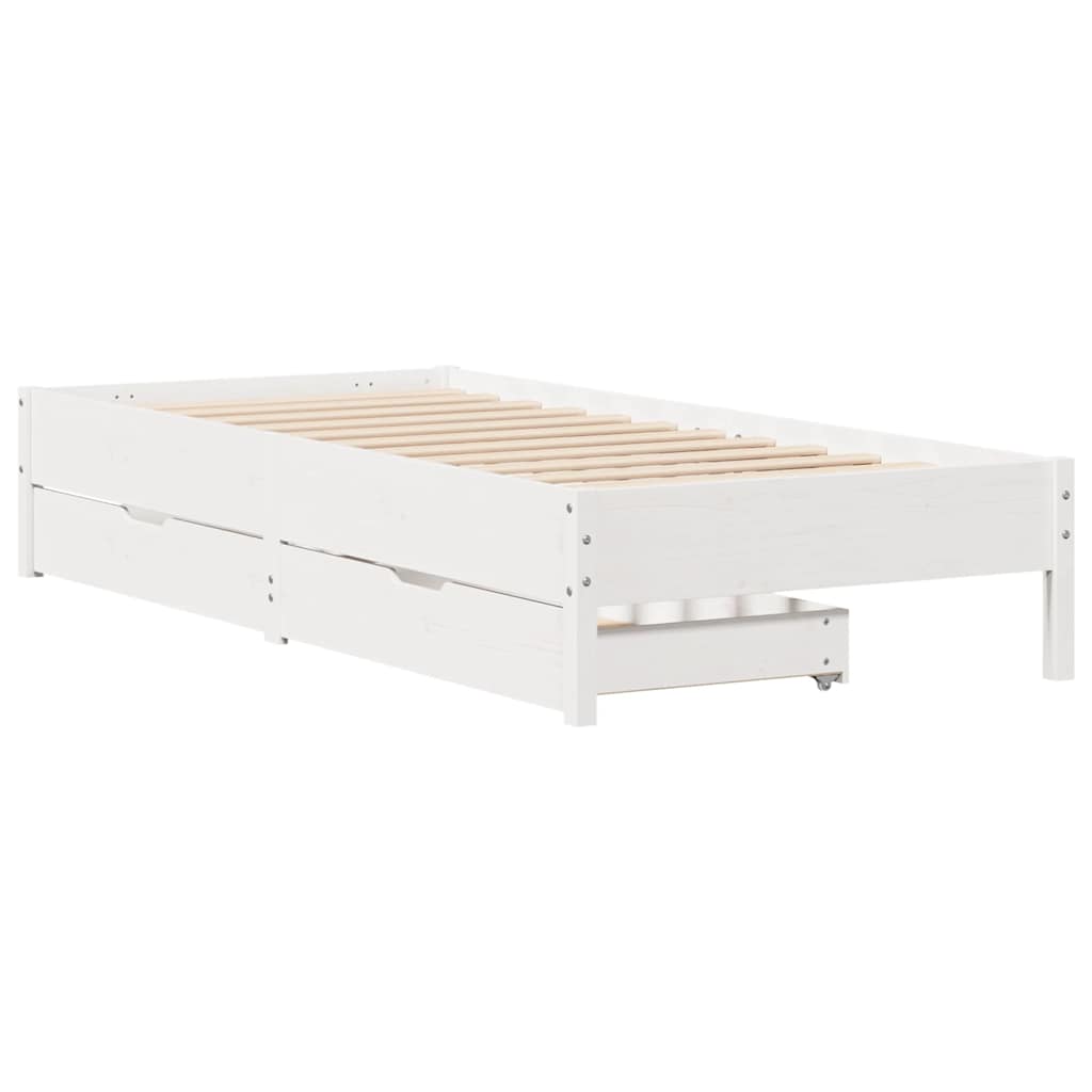Bedframe zonder matras massief grenenhout wit 90x200 cm is nu te koop bij PeponiXL, paradijselijk wonen!