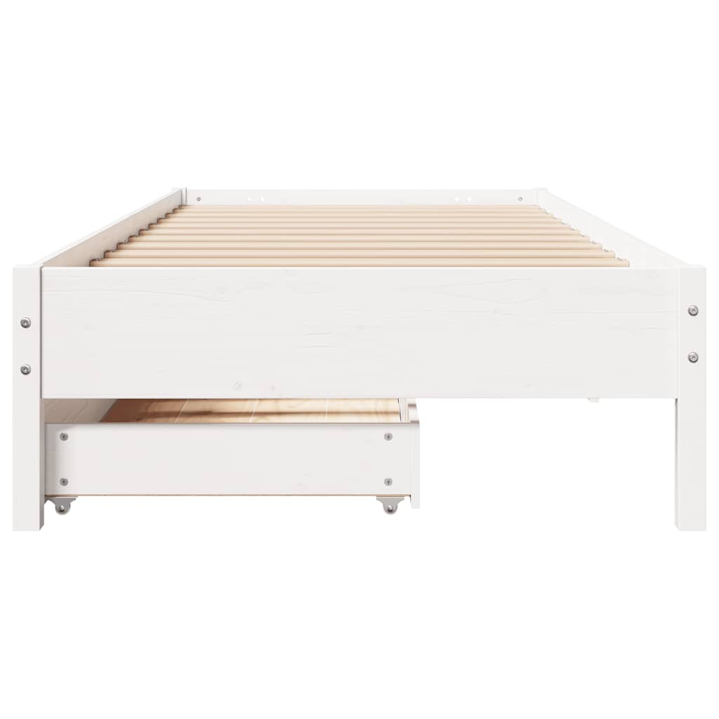 Bedframe zonder matras massief grenenhout wit 90x200 cm is nu te koop bij PeponiXL, paradijselijk wonen!