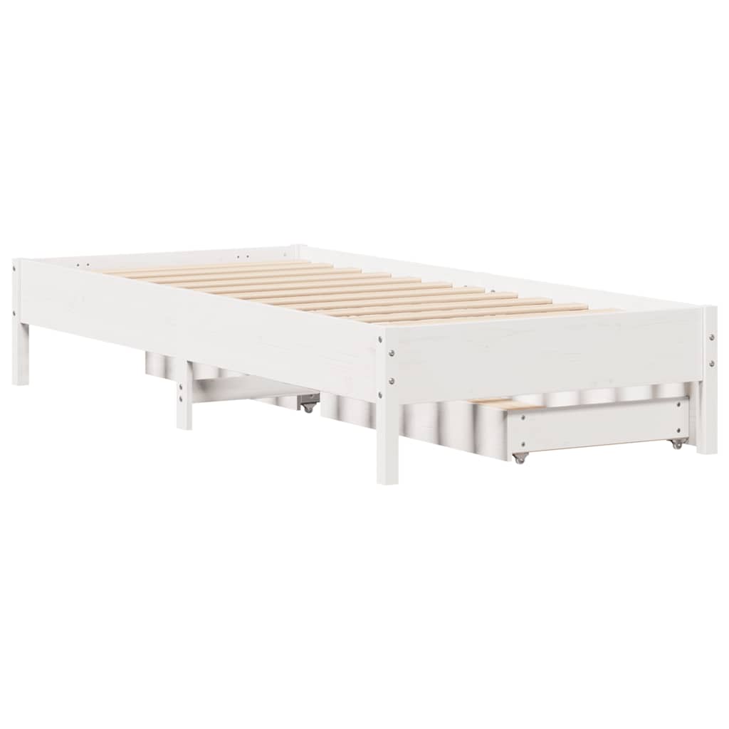 Bedframe zonder matras massief grenenhout wit 90x200 cm is nu te koop bij PeponiXL, paradijselijk wonen!