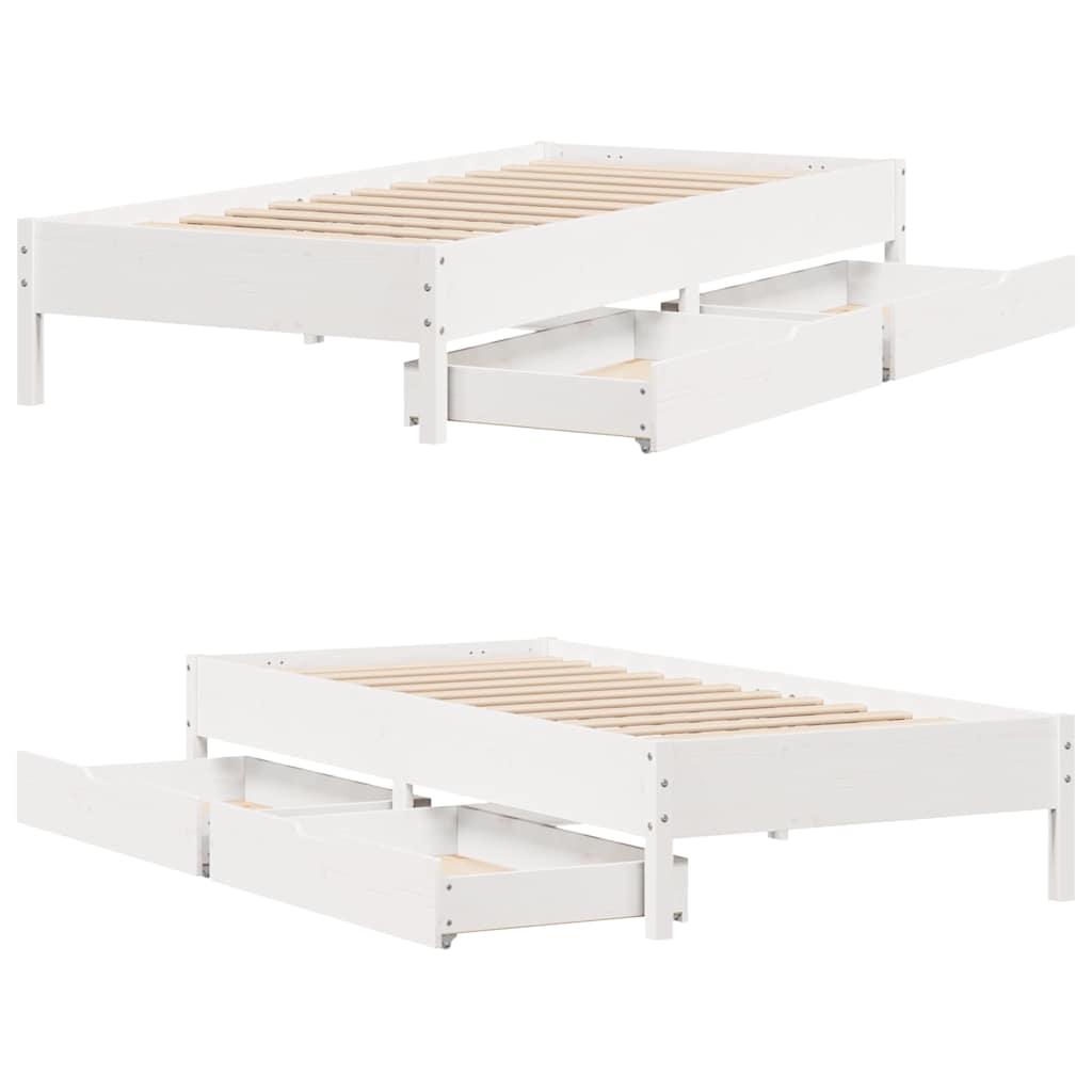 Bedframe zonder matras massief grenenhout wit 90x200 cm is nu te koop bij PeponiXL, paradijselijk wonen!