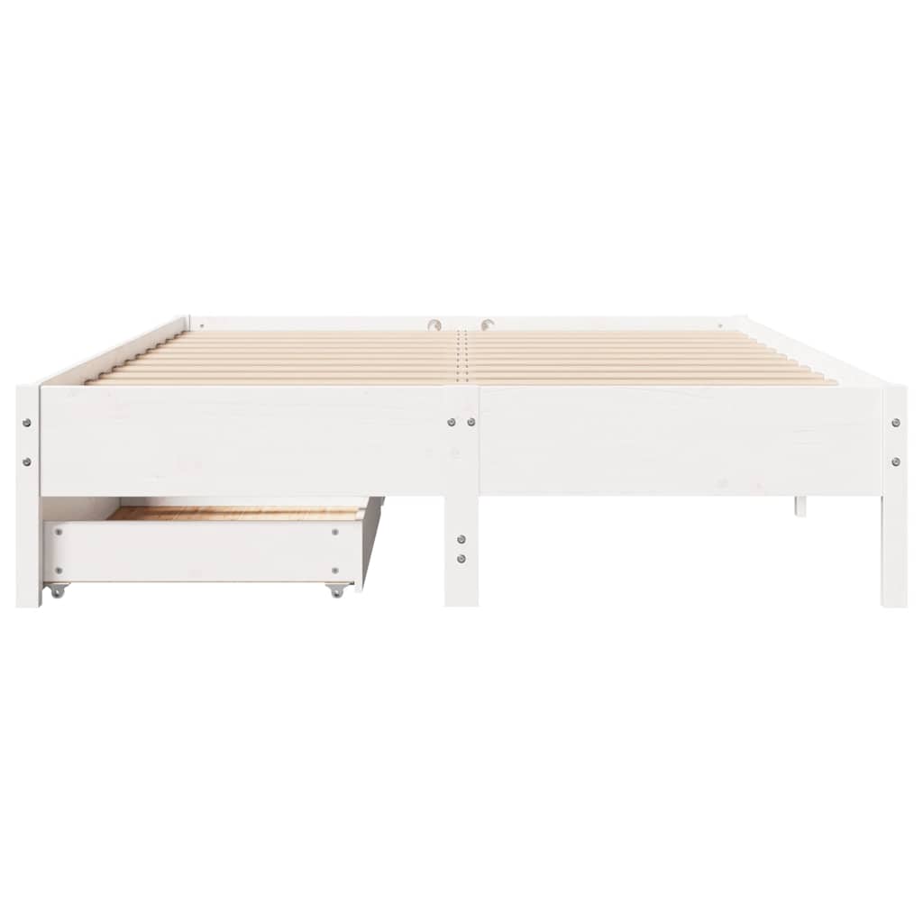 Bedframe zonder matras massief grenenhout wit 140x190 cm is nu te koop bij PeponiXL, paradijselijk wonen!