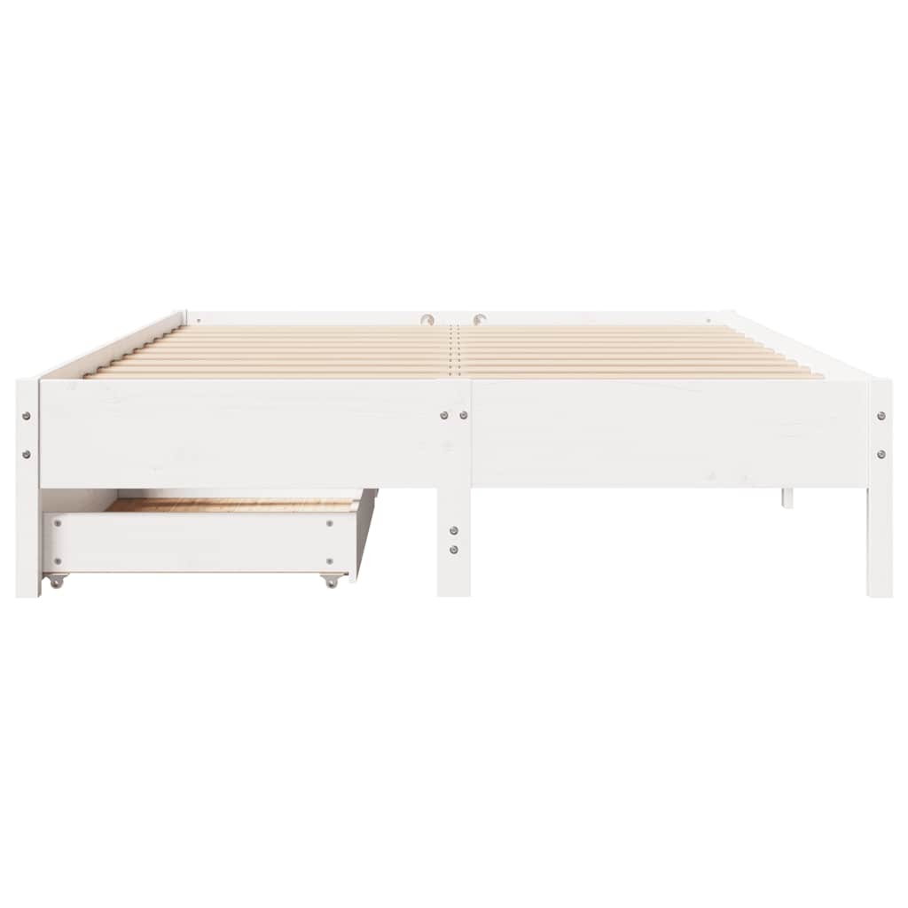 Bedframe zonder matras massief grenenhout wit 135x190 cm is nu te koop bij PeponiXL, paradijselijk wonen!