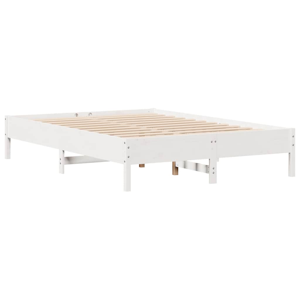 Bedframe zonder matras massief grenenhout wit 135x190 cm is nu te koop bij PeponiXL, paradijselijk wonen!