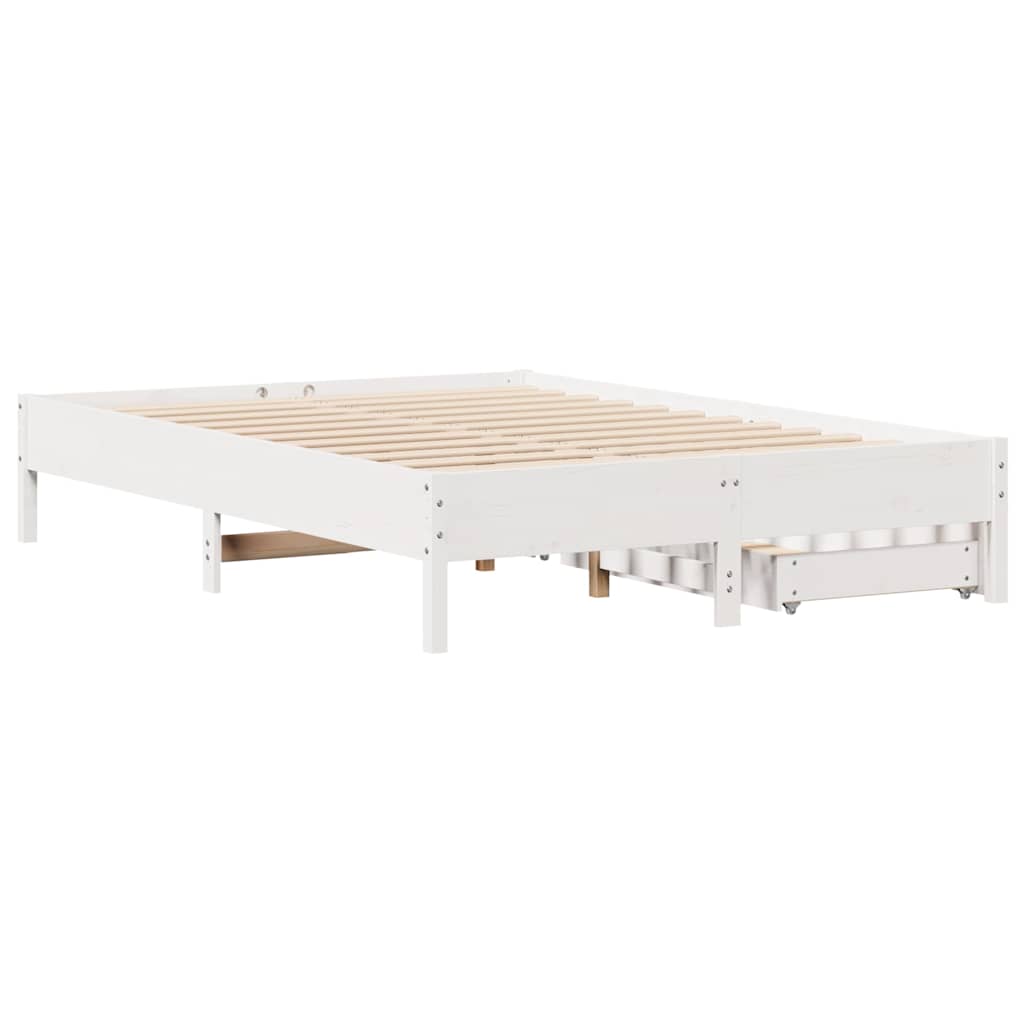 Bedframe zonder matras massief grenenhout wit 135x190 cm is nu te koop bij PeponiXL, paradijselijk wonen!