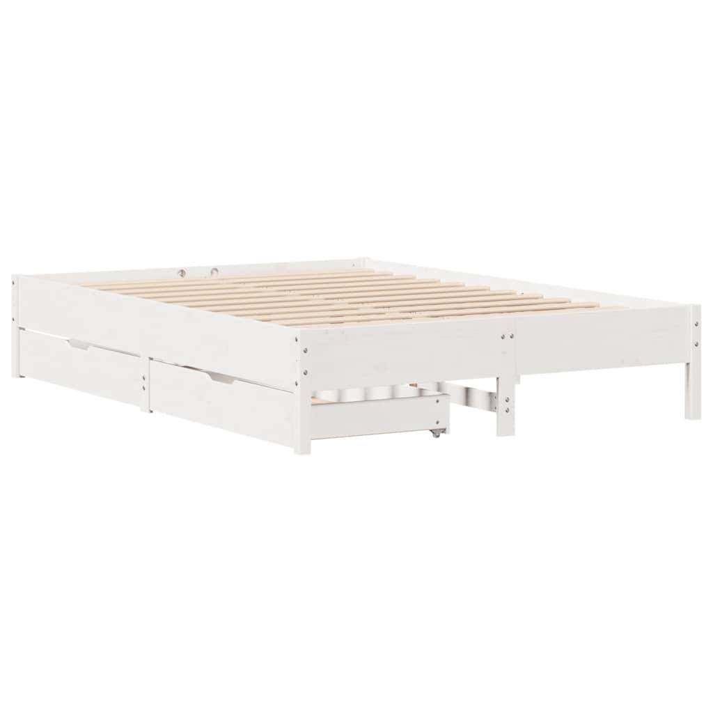 Bedframe zonder matras massief grenenhout wit 120x190 cm is nu te koop bij PeponiXL, paradijselijk wonen!