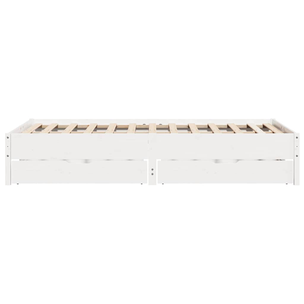Bedframe zonder matras massief grenenhout wit 120x190 cm is nu te koop bij PeponiXL, paradijselijk wonen!