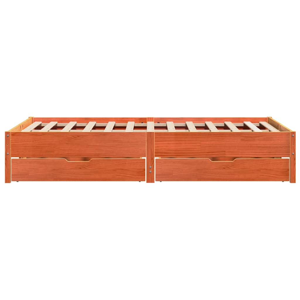 Bedframe zonder matras massief grenenhout wasbruin 120x190 cm is nu te koop bij PeponiXL, paradijselijk wonen!