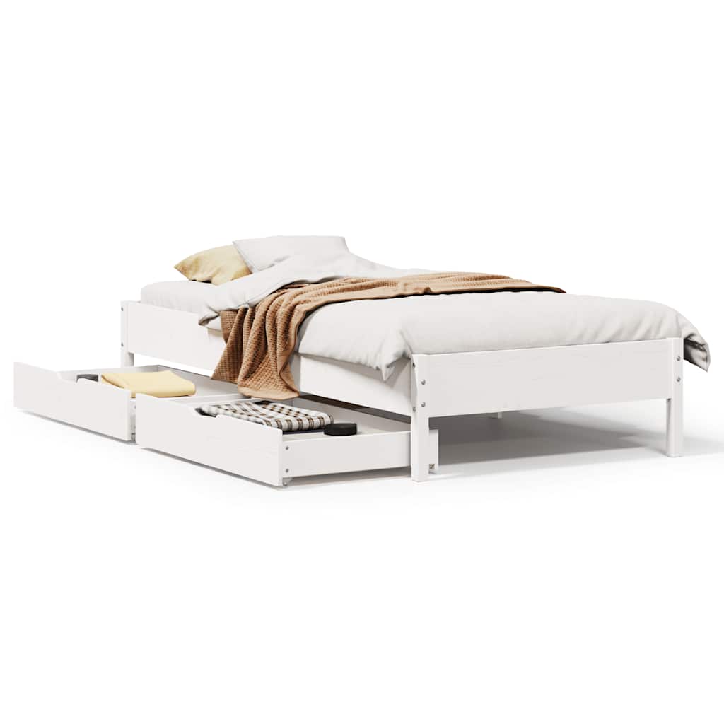 Bedframe zonder matras massief grenenhout wit 90x190 cm is nu te koop bij PeponiXL, paradijselijk wonen!