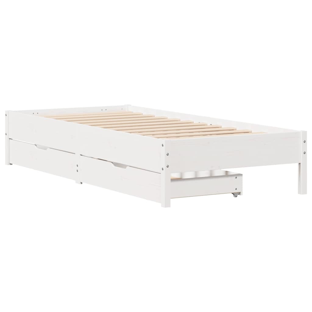 Bedframe zonder matras massief grenenhout wit 90x190 cm is nu te koop bij PeponiXL, paradijselijk wonen!