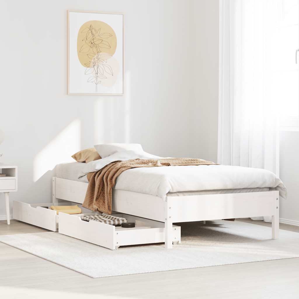 Bedframe zonder matras massief grenenhout wit 90x190 cm is nu te koop bij PeponiXL, paradijselijk wonen!