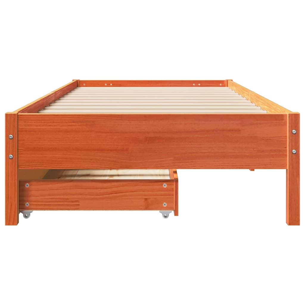 Bedframe zonder matras massief grenenhout wasbruin 90x190 cm is nu te koop bij PeponiXL, paradijselijk wonen!