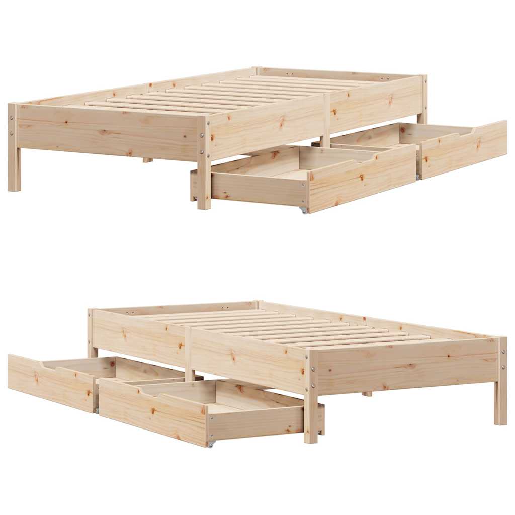 Bedframe zonder matras massief grenenhout 75x190 cm is nu te koop bij PeponiXL, paradijselijk wonen!