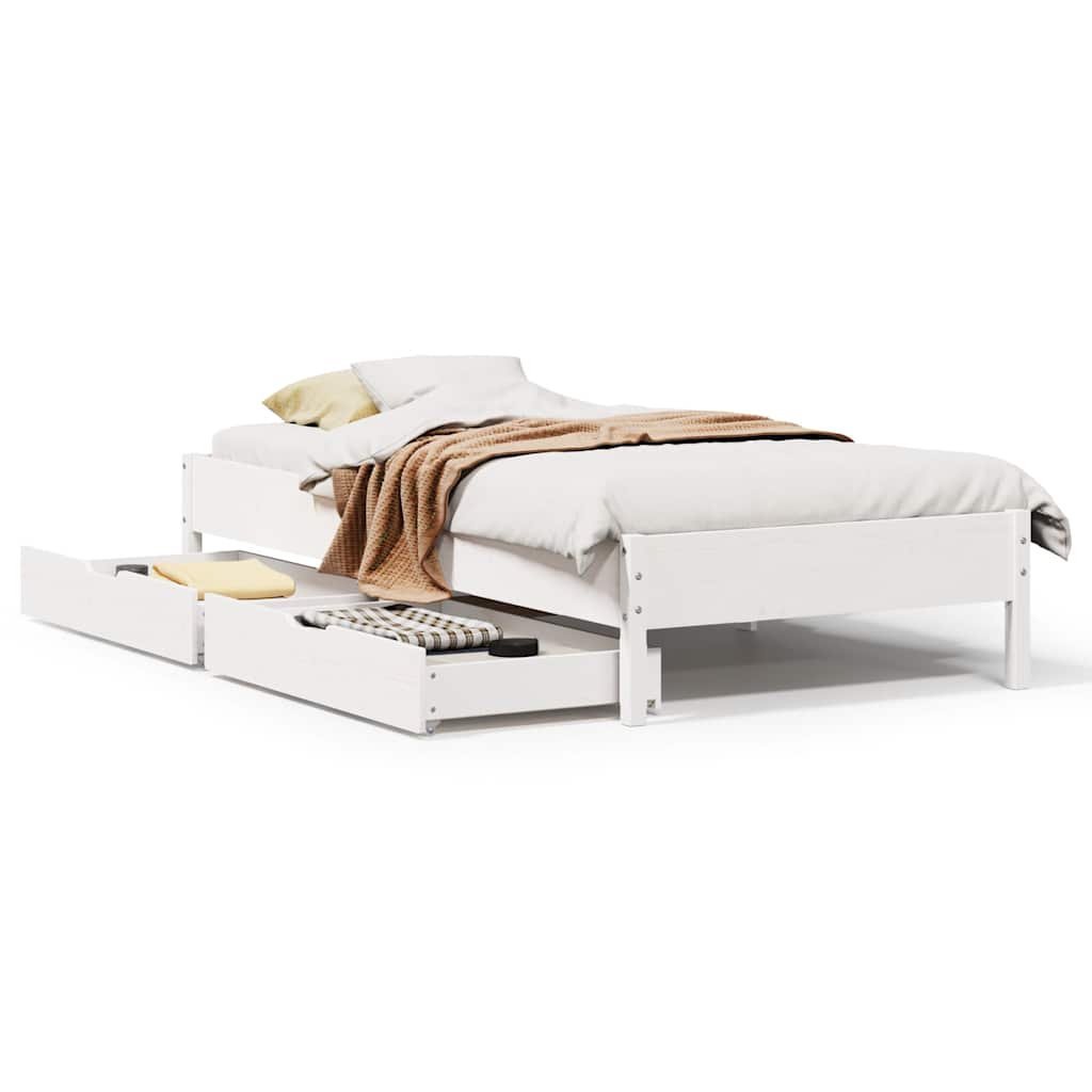 Bedframe zonder matras massief grenenhout wit 75x190 cm is nu te koop bij PeponiXL, paradijselijk wonen!