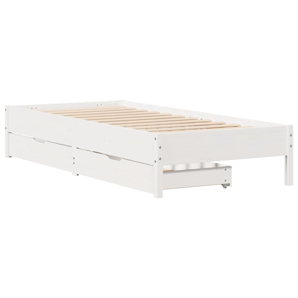 Bedframe zonder matras massief grenenhout wit 75x190 cm is nu te koop bij PeponiXL, paradijselijk wonen!