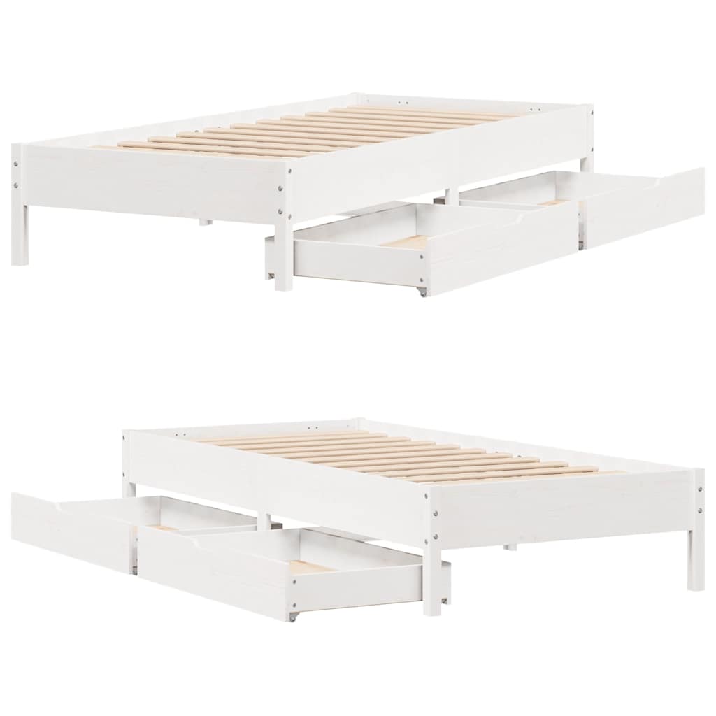 Bedframe zonder matras massief grenenhout wit 75x190 cm is nu te koop bij PeponiXL, paradijselijk wonen!