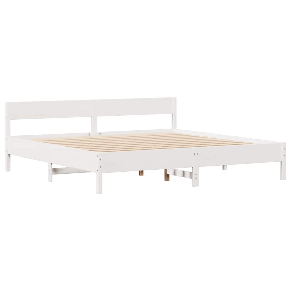 Bedframe zonder matras massief grenenhout wit 200x200 cm is nu te koop bij PeponiXL, paradijselijk wonen!