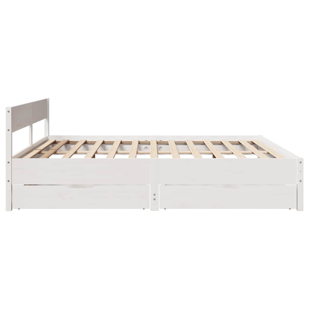 Bedframe zonder matras massief grenenhout wit 200x200 cm is nu te koop bij PeponiXL, paradijselijk wonen!