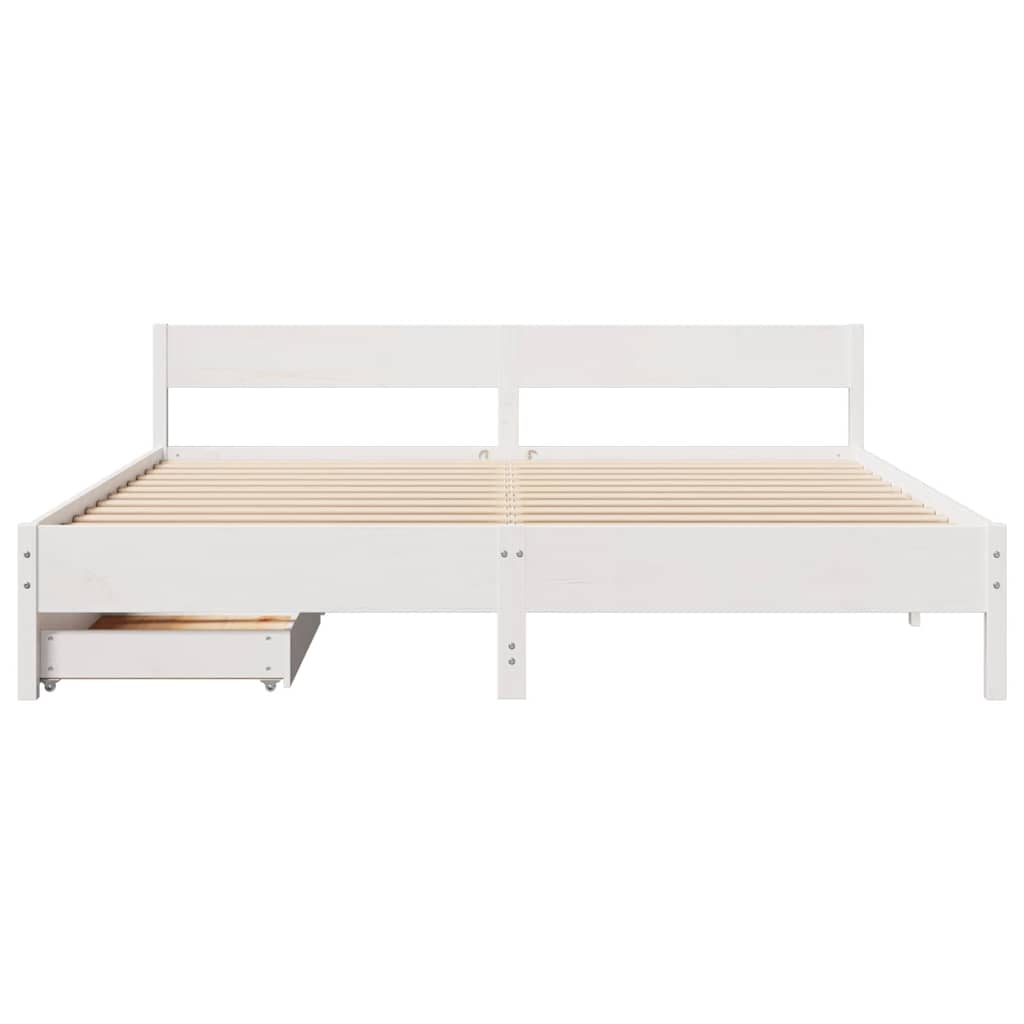 Bedframe zonder matras massief grenenhout wit 180x200 cm is nu te koop bij PeponiXL, paradijselijk wonen!