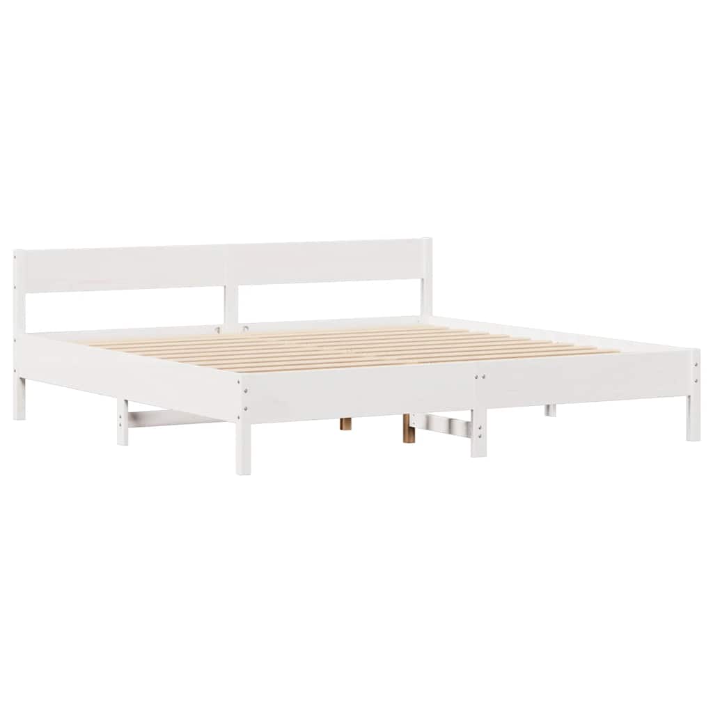Bedframe zonder matras massief grenenhout wit 160x200 cm is nu te koop bij PeponiXL, paradijselijk wonen!