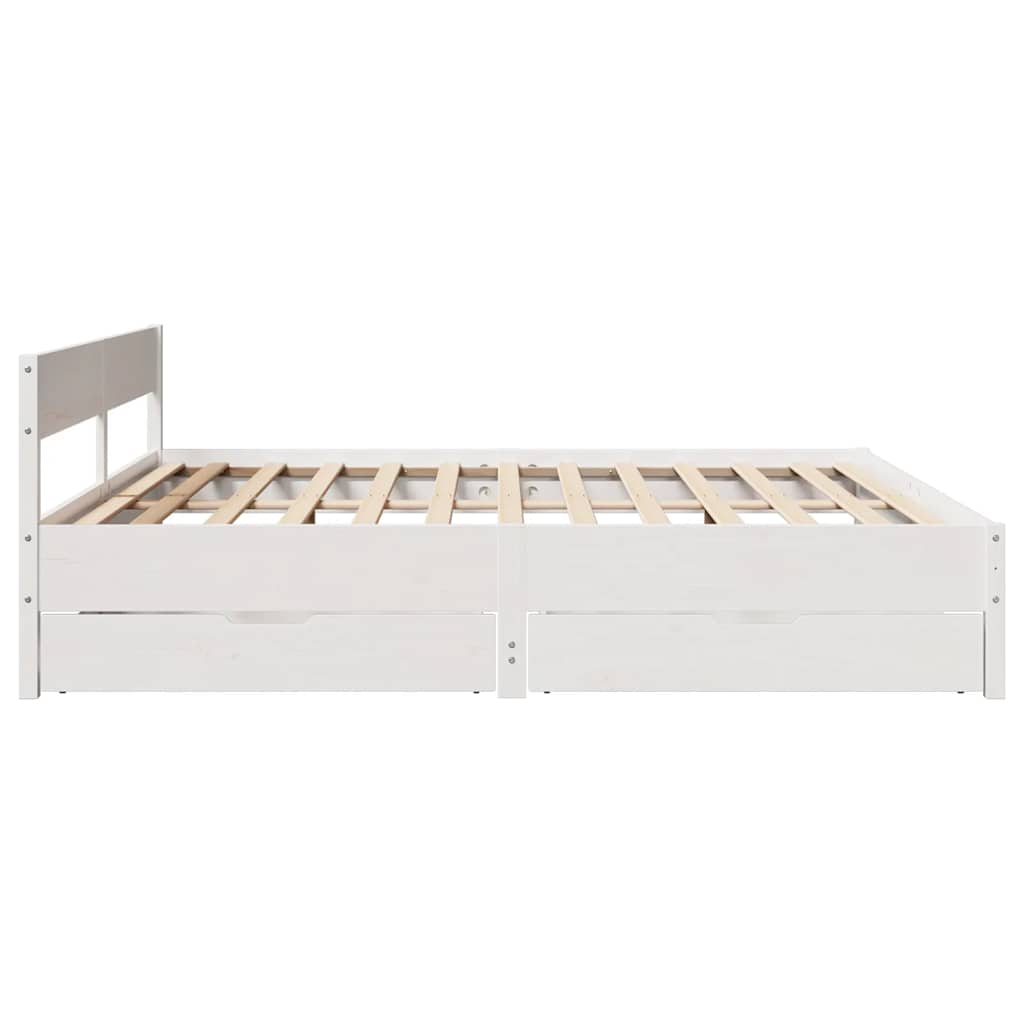 Bedframe zonder matras massief grenenhout wit 160x200 cm is nu te koop bij PeponiXL, paradijselijk wonen!