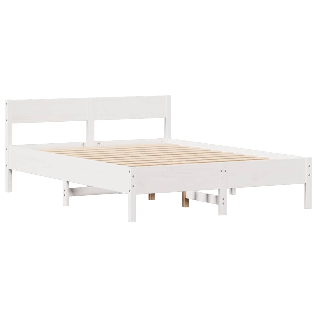 Bedframe zonder matras massief grenenhout wit 150x200 cm is nu te koop bij PeponiXL, paradijselijk wonen!