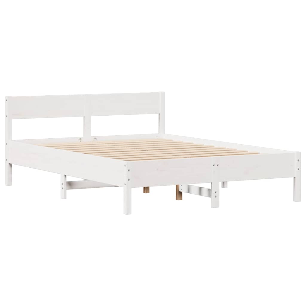 Bedframe zonder matras massief grenenhout wit 140x200 cm is nu te koop bij PeponiXL, paradijselijk wonen!