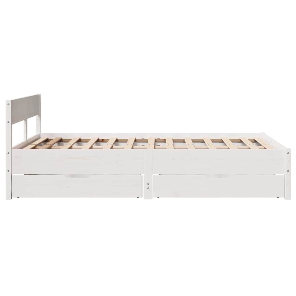 Bedframe zonder matras massief grenenhout wit 140x200 cm is nu te koop bij PeponiXL, paradijselijk wonen!