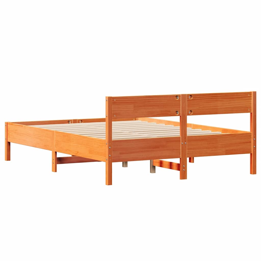 Bedframe zonder matras massief grenenhout wasbruin 140x200 cm is nu te koop bij PeponiXL, paradijselijk wonen!