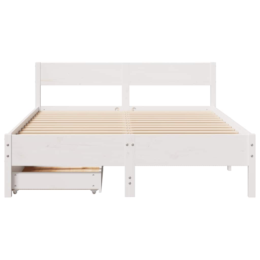 Bedframe zonder matras massief grenenhout wit 120x200 cm is nu te koop bij PeponiXL, paradijselijk wonen!