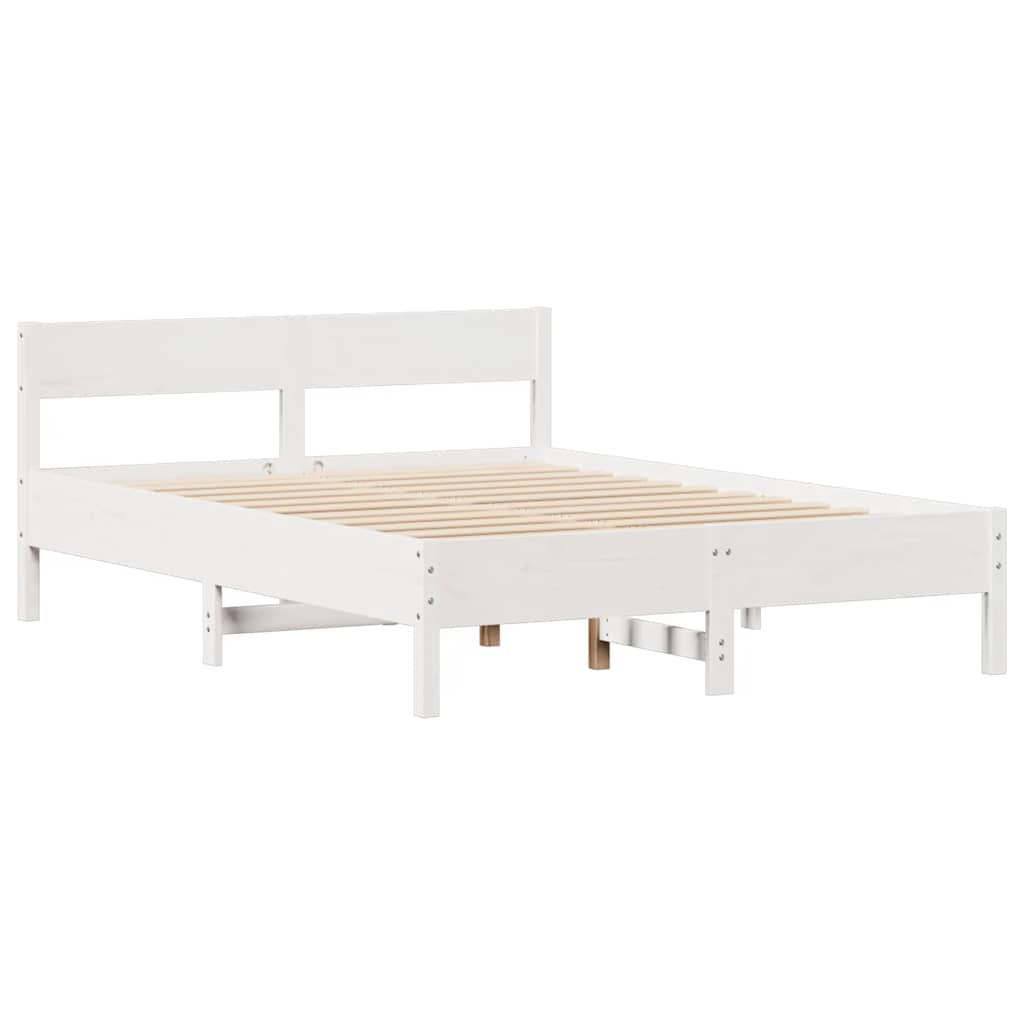 Bedframe zonder matras massief grenenhout wit 120x200 cm is nu te koop bij PeponiXL, paradijselijk wonen!