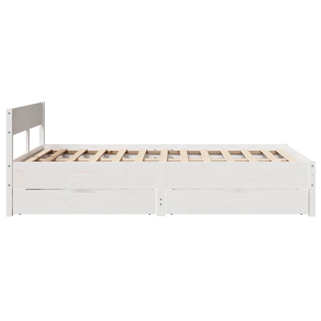 Bedframe zonder matras massief grenenhout wit 120x200 cm is nu te koop bij PeponiXL, paradijselijk wonen!