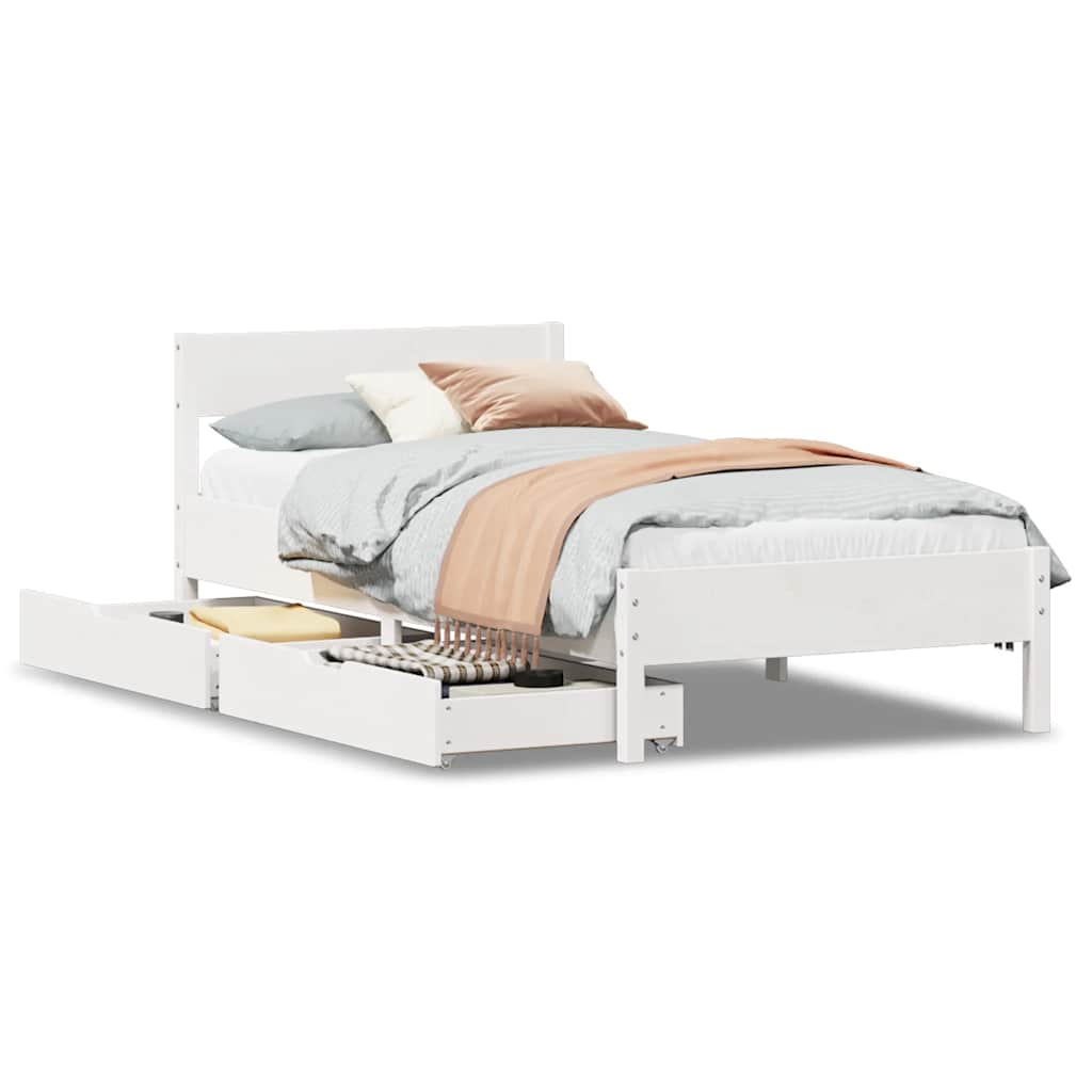 Bedframe zonder matras massief grenenhout wit 140x200 cm is nu te koop bij PeponiXL, paradijselijk wonen!