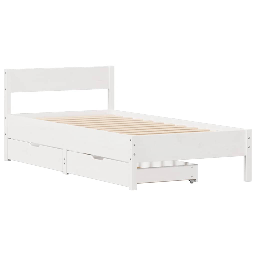 Bedframe zonder matras massief grenenhout wit 140x200 cm is nu te koop bij PeponiXL, paradijselijk wonen!