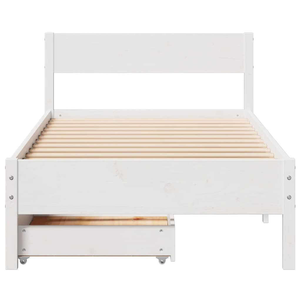 Bedframe zonder matras massief grenenhout wit 140x200 cm is nu te koop bij PeponiXL, paradijselijk wonen!