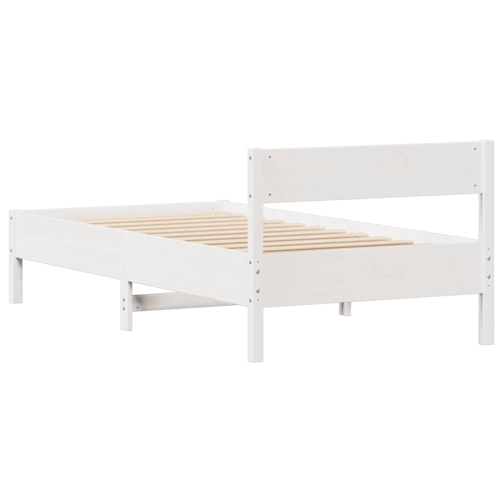 Bedframe zonder matras massief grenenhout wit 140x200 cm is nu te koop bij PeponiXL, paradijselijk wonen!