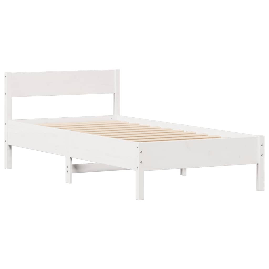 Bedframe zonder matras massief grenenhout wit 90x200 cm is nu te koop bij PeponiXL, paradijselijk wonen!