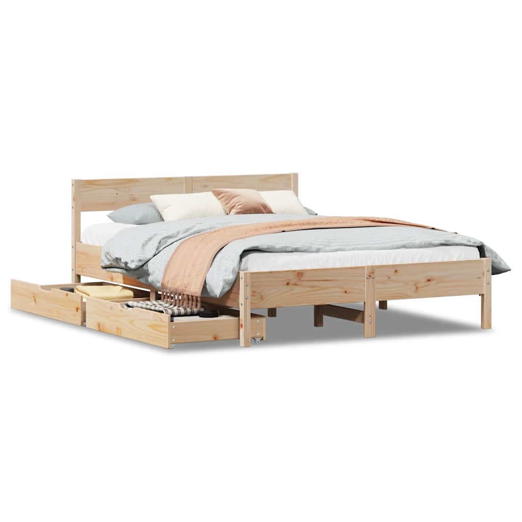Bedframe zonder matras massief grenenhout 140x190 cm is nu te koop bij PeponiXL, paradijselijk wonen!