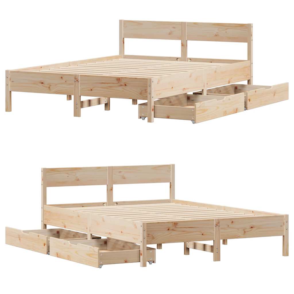 Bedframe zonder matras massief grenenhout 140x190 cm is nu te koop bij PeponiXL, paradijselijk wonen!