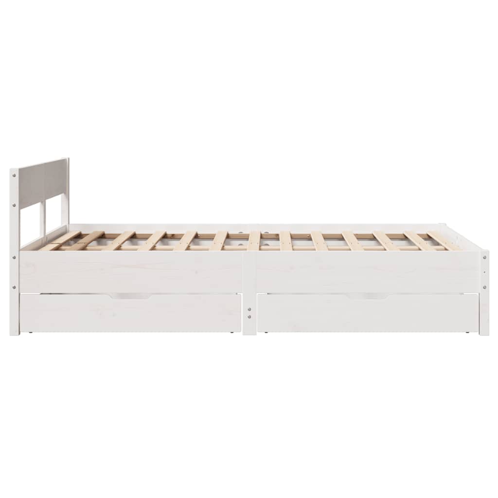 Bedframe zonder matras massief grenenhout wit 140x190 cm is nu te koop bij PeponiXL, paradijselijk wonen!