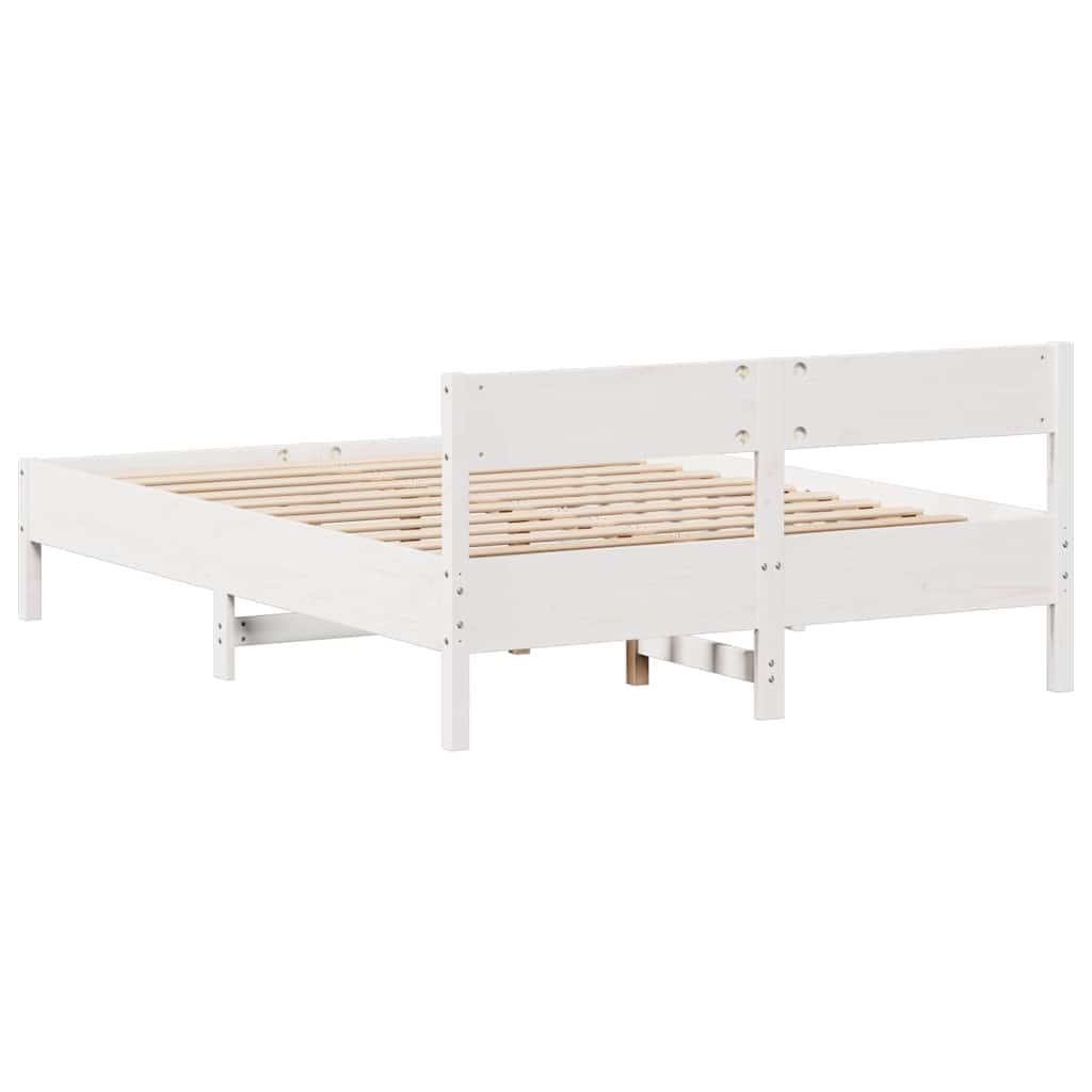 Bedframe zonder matras massief grenenhout wit 140x190 cm is nu te koop bij PeponiXL, paradijselijk wonen!