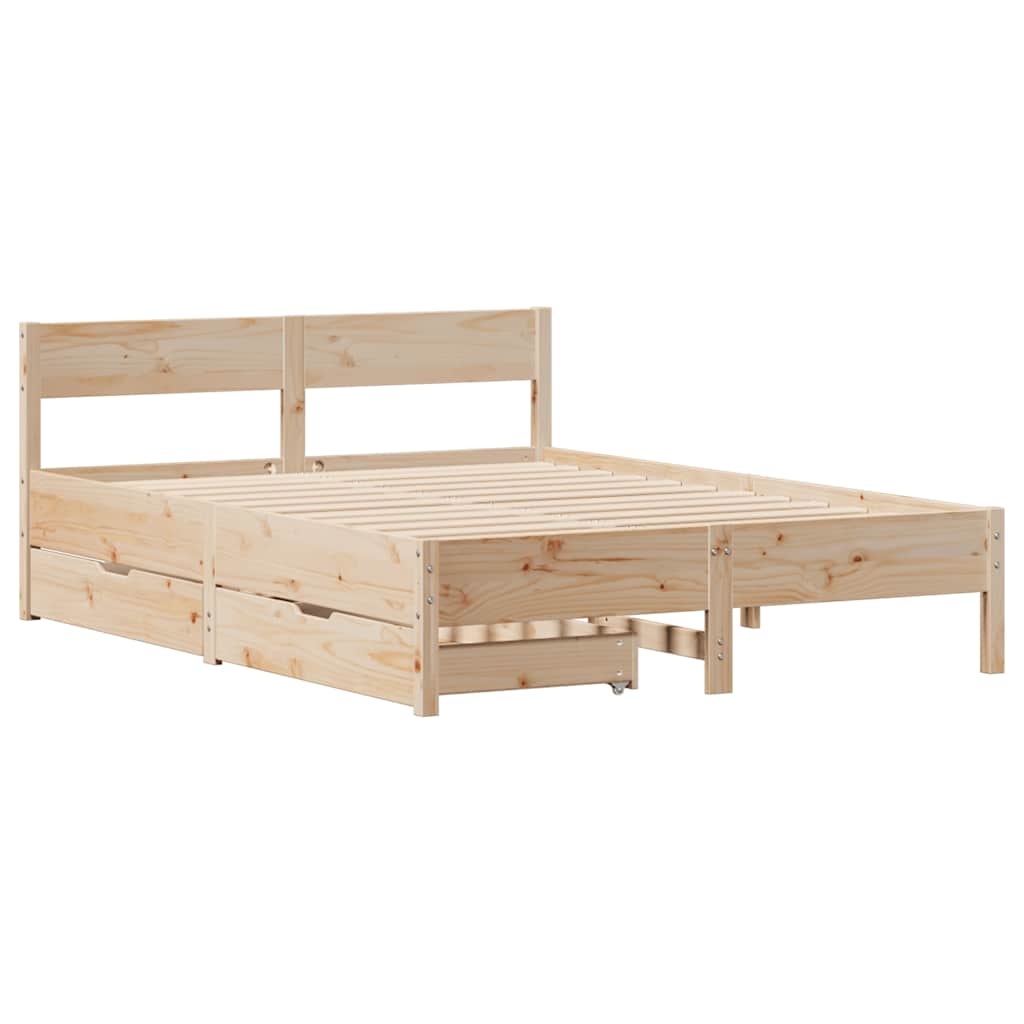 Bedframe zonder matras massief grenenhout 135x190 cm is nu te koop bij PeponiXL, paradijselijk wonen!