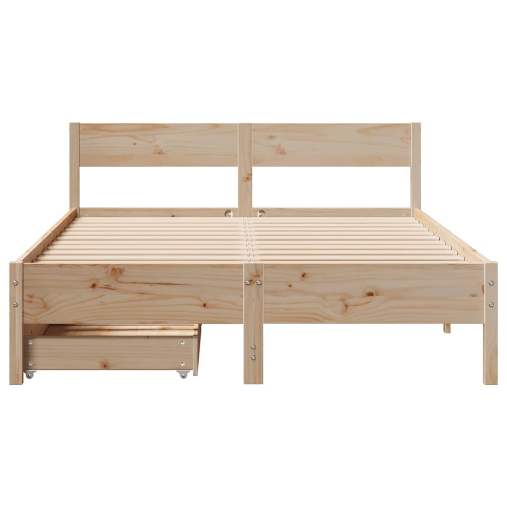 Bedframe zonder matras massief grenenhout 135x190 cm is nu te koop bij PeponiXL, paradijselijk wonen!